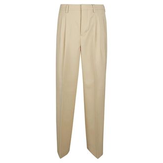 Ami Suit Trousers, male, Beige, L, Wool Trousers with Zip Opening