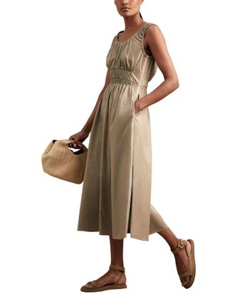 Reiss Anouk Craft Ruched Woven Dress