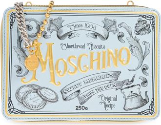 Moschino Handtas met logo - Dames - Clutches - Blauw - ONE Size - Polyester - Tassen
