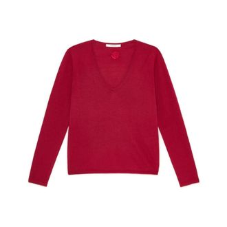 Maliparmi Colours Of The World Knit - Dames - V-hals truien - Rood - XL - Wol - Truien & Vesten