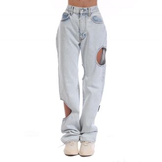 Off-white Off White Dames Meteor Coole Baggy Jeans (Lichtblauw)