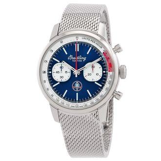 Breitling Pre-owned Breitling Top Time Chronograph Automatic Blue Dial Mens Watch AB01763A1C1A1