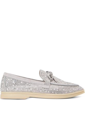 Nicoli Aurelia embellished bow-detail loafers - Grey