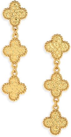 Karine Sultan Molten Clover Drop Earrings in Gold at Nordstrom