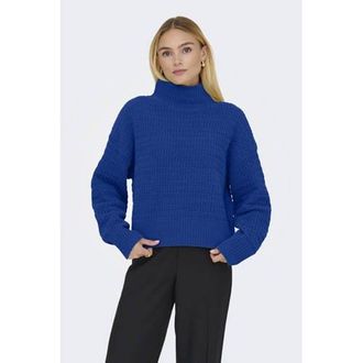 Only trui blauw gebreid