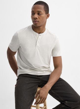 Le 31 Mens Soft jersey Henley Shirt T-shirt Standard fit