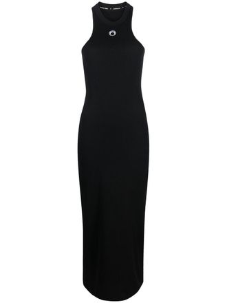 Marine Serre Abito Crescent Moon con scollo olimpionico - Nero