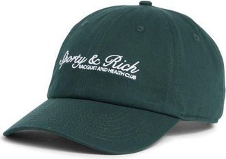 Sporty & Rich Syracuse Logo Cotton Baseball Cap in Forest at Nordstrom