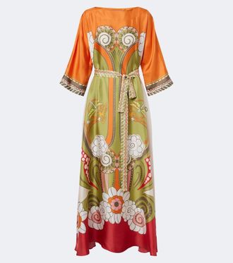 La DoubleJ Muumuu printed silk twill maxi dress