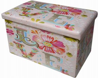 Biscottini International Pouf Contenitore Ecopelle 36x60x36 Cm Scatola Porta Oggetti Con Coperchio Cubo Contenitore Pouf Contenitore Pieghevole