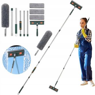 OEM Limpiacristales Y Fregona 2 En 1. Limpiacristales Con Mango Telesc&oacute;pico