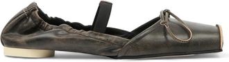 Maison Margiela Square Toe Bow Ballerina Shoes