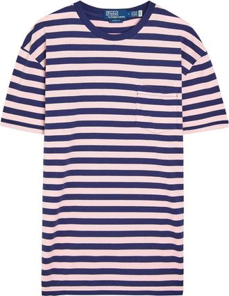 Polo Ralph Lauren Striped Patch Pocket Cotton T-shirt - Pink - Xxl