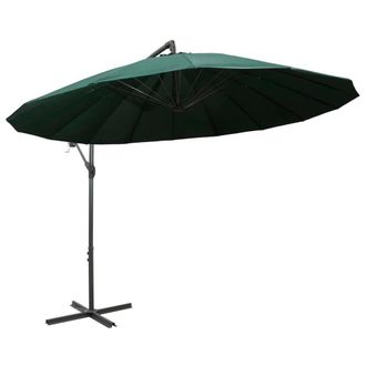 Berkfield Home Hanging Parasol Green 3 m Aluminium Pole