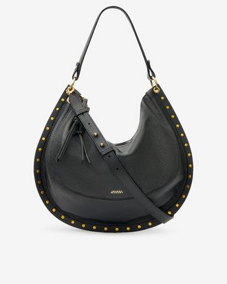 Isabel Marant Oskan Soft L Bag In Grained Leather - Black - Isabel Marant