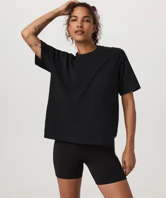 Vuori Clothing Short Sleeve Heavyweight Oversized Cotton T-Shirt | Black | XS, Size Extra Small