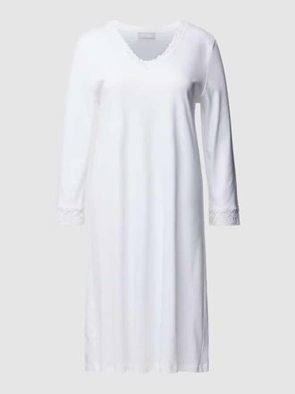 Hanro Nachthemd mit Spitzenbesatz in Black, Größe XL