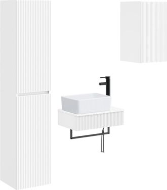 vidaXL Juego De Muebles De Ba&ntilde;o 3 Uds. Blanco 33 X 34,5 X 160 Cm Vidaxl