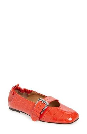 Ganni Mary Jane Ballet Flat in Orange at Nordstrom Rack, Size 9Us / 39Eu