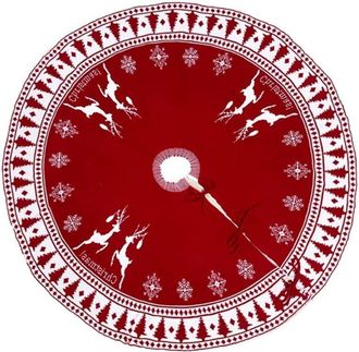 OEM Falda Para &Aacute;rbol De Navidad De Felpa Blanca De 122 Cm - Estampado De Copos De Nieve + Estilo R&uacute;stico - Decoraci&oacute;n Festiva Para Interiores