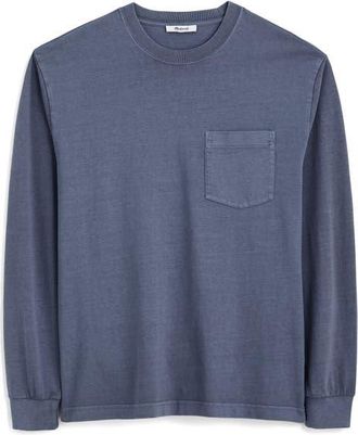 Madewell The Vintage Long Sleeve Pocket T-Shirt in Heirloom Blue at Nordstrom, Size Large