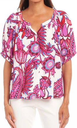 Karen Kane Peasant Top 2 In Red Print