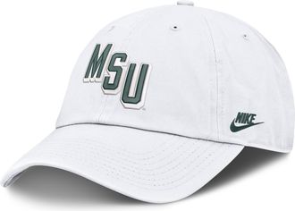 Nike Michigan State Natural Club Nike Mens College Adjustable Hat in White | NC0110AMSV-EYR