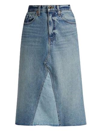 Khaite Maggie Denim Midi Skirt Size 27/69