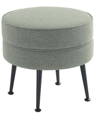 Manhattan Comfort Bailey Mid-Century Modern Woven Polyester Blend Upholstered Ottoman