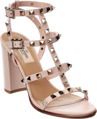 Valentino Rockstud Caged 90 Leather Ankle Strap Sandal