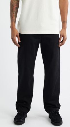 Carhartt Work in Progress Aaron Tapered Regular Fit Jeans in Black (Rinsed) at Nordstrom, Size 34