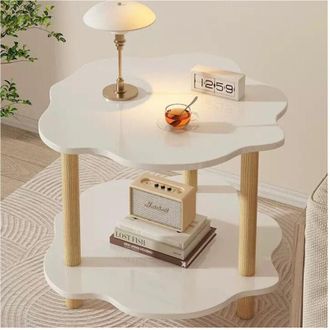 Trade Shop Trade Shop - Mesa De Centro Con 2 Estantes En La Forma De Una Nube De Madera De Madera Elegante De Almacenamiento De Madera