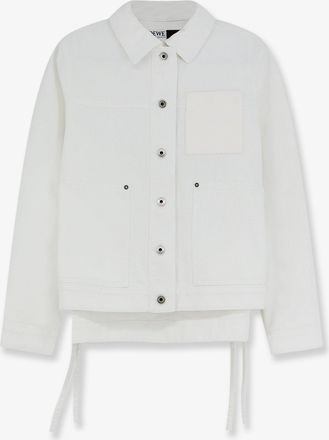 Loewe Paulas Ibiza-Giacca Workwear in white denim - LOEWE - gender_Woman