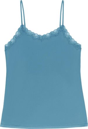 Uwila Warrior Soft Silk Lace Trim Camisole in Storm Blue at Nordstrom, Size 3X-Large