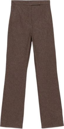 Max Mara Wijde Broek - Dames - Straight fit broeken - Bruin - S - Katoen - Broeken