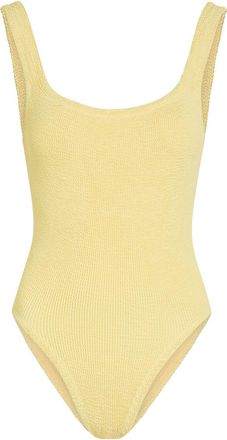 Hunza G Square-neck Crinkle Swimsuit - Yellow - One Size