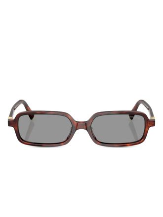 Miu Miu Eyewear rectangle logo-embellished sunglasses - Brown