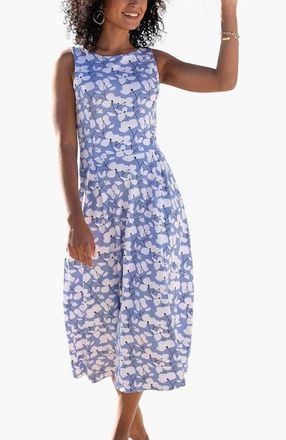 Lascana Womens Sleeveless A-Line Dress in Blue-Printed at Nordstrom, Size 10