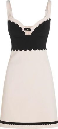 Elisabetta Franchi scalloped detail dress - Neutrals