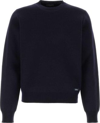 Prada Navy Blue Logo Sweaters