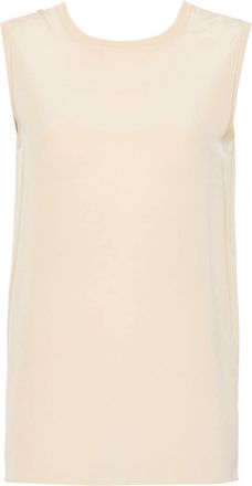 Joseph ribbed-trim silk blouse - women - Silk/Polyamide/Elastane/Viscose - 34 - Neutrals
