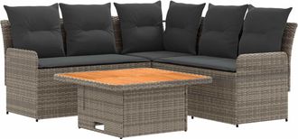 vidaXL Juegos De Muebles 4 Uds. Gris Y Gris Oscuro Rat&aacute;n Sint&eacute;tico Vidaxl
