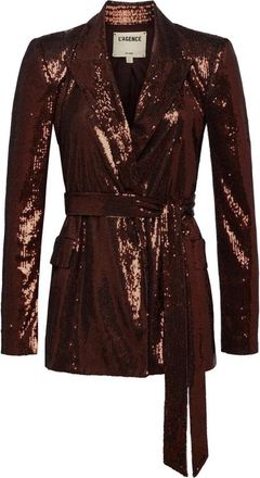 L'agence Stijlvolle Blazer - Dames - Blazers - Bruin - S - Wol - Jassen