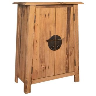 Berkfield Home Bathroom Side Cabinet Solid Pinewood 59x32x80 cm in Brown | Size: 59 x 32 x 80 cm