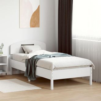 Berkfield Home Bed Frame without Mattress White 75x190 cm Small Single Solid Wood Pine