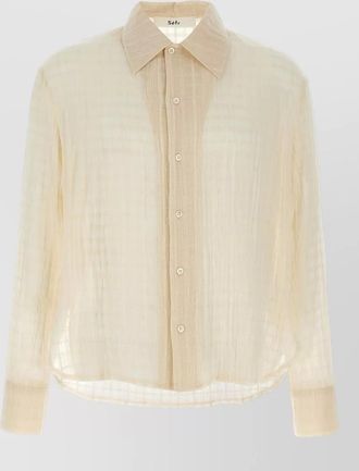 S&eacute;fr checked long-sleeve shirt