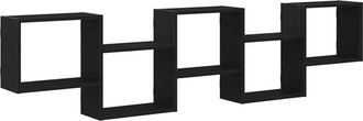 vidaXL Vidaxl - Estante cubo de pared 5 compartimentos madera ingeniería negro