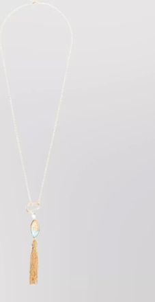 Forte_Forte glass bead tassel necklace