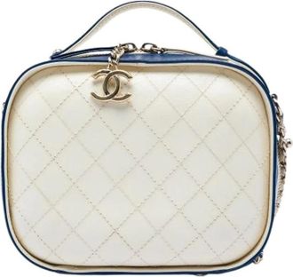 Chanel Pre-owned Vanity Case - Dames - Vintage Handtas - Wit - ONE Size - Leer - Vintage