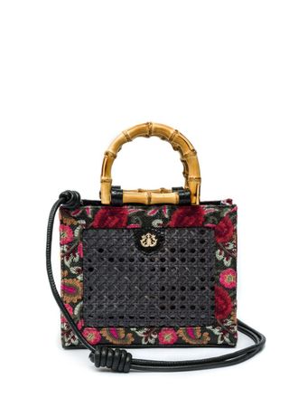 Isla Diana tote bag - women - Straw/Bamboo - One Size - Black